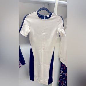 Wilfred fitted white and black dress- size small